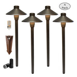 Chapelle 4 Pack Solid Cast Brass Pathway Light - Natural Bronze by Lumiere Lighting