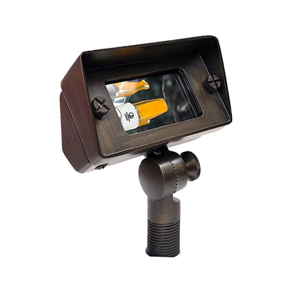 Chateau Solid Cast Brass Mini Flood Light Natural Bronze & Black