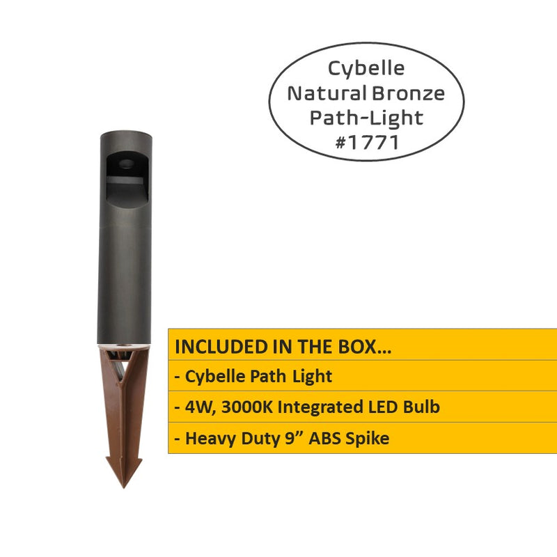 Cybelle Natural Bronze Solid Cast Brass Bollard Pathway Light