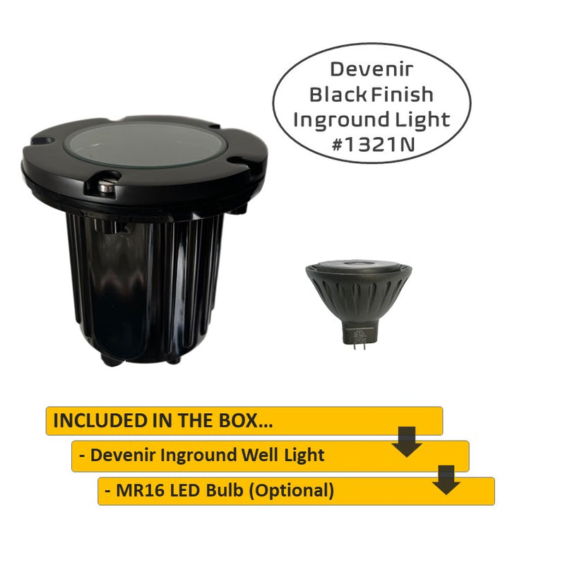 Devenir Solid Brass Black Finish Adjustable In-Ground Well Light