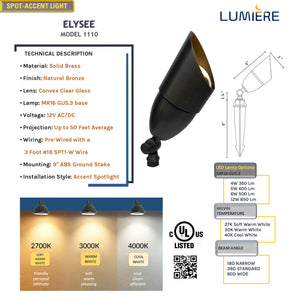Elysee Solid Brass Spot Light