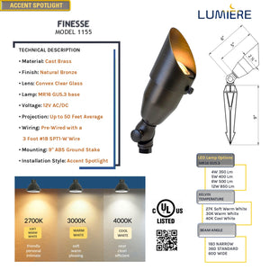 Finesse Cast Brass Natural Bronze Spot Light