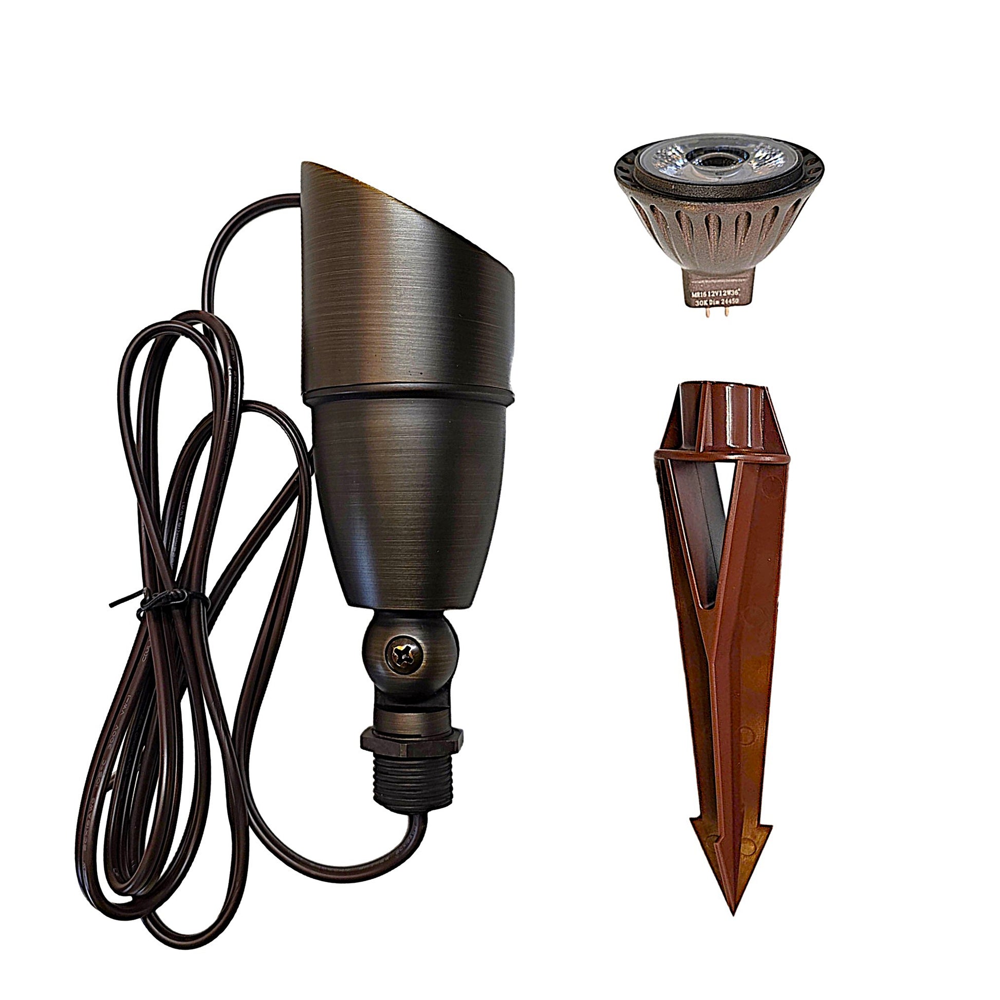 Finesse Cast Brass Directional Spotlight For Outdoor Low Voltage Lighting by Lumiere Lighting