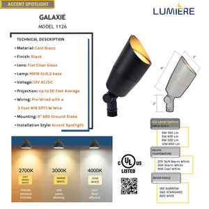 Galaxie Cast Brass Black Spot Light