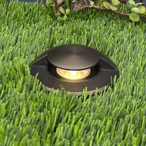 DemiLune HD Cast Brass Deck Cover In-ground Well Light