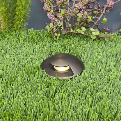 DemiLune HD Cast Brass Deck Cover In-ground Well Light