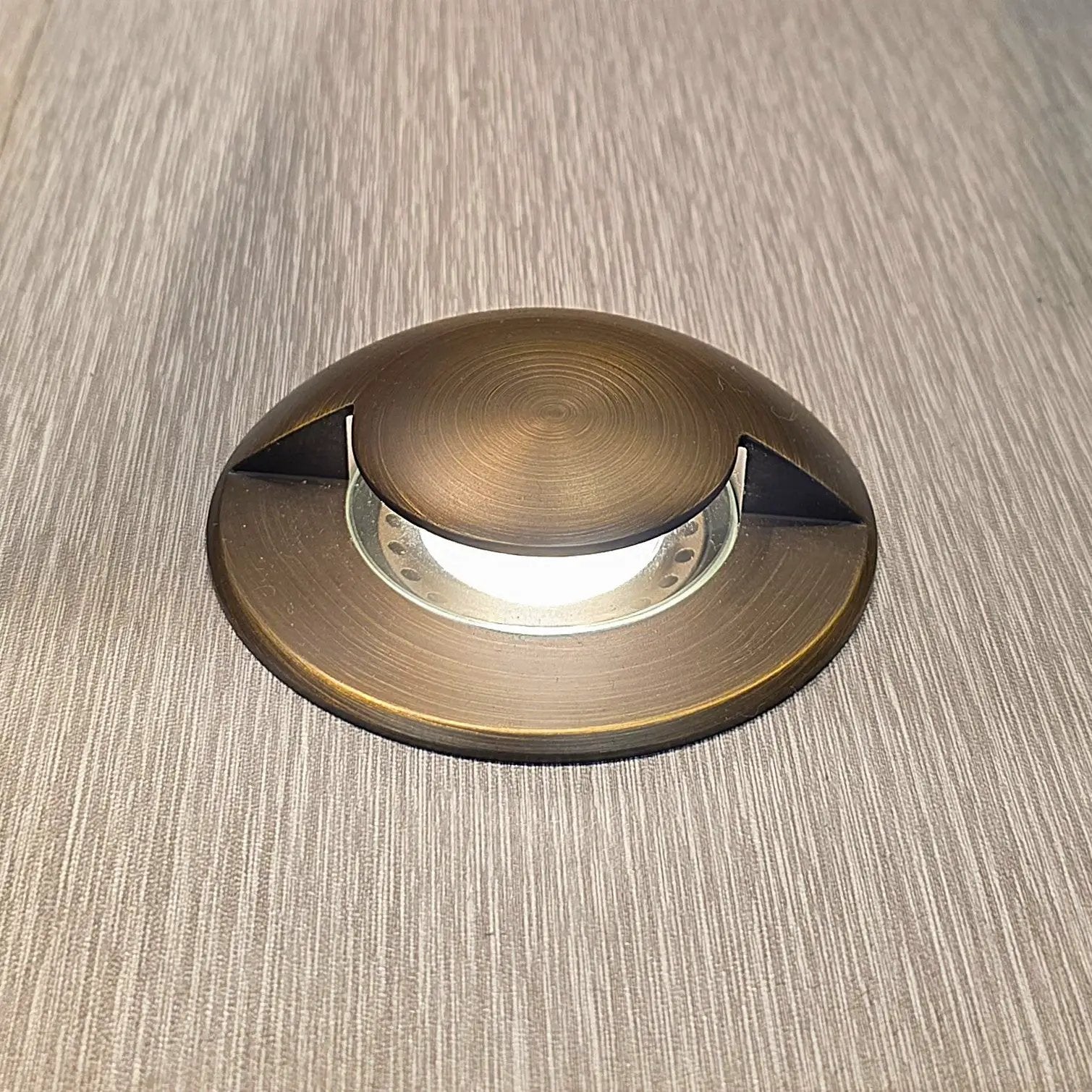 HD Demi Lune Cast Brass Deck Cover In-Ground Well Light 12V Outdoor Landscape Lighting by Lumiere Lighting