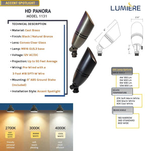 Panora Cast Brass Directional Spotlight For Outdoor Low Voltage Lighting by Lumiere Lighting
