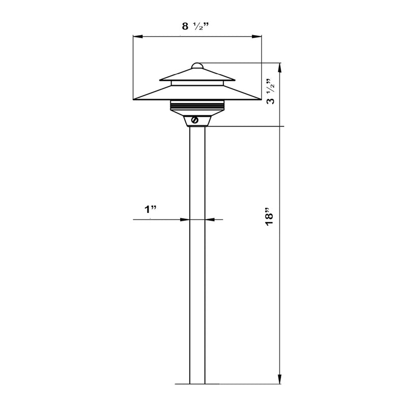 LeTemple Solid Cast Brass Natural Bronze Pathway Light