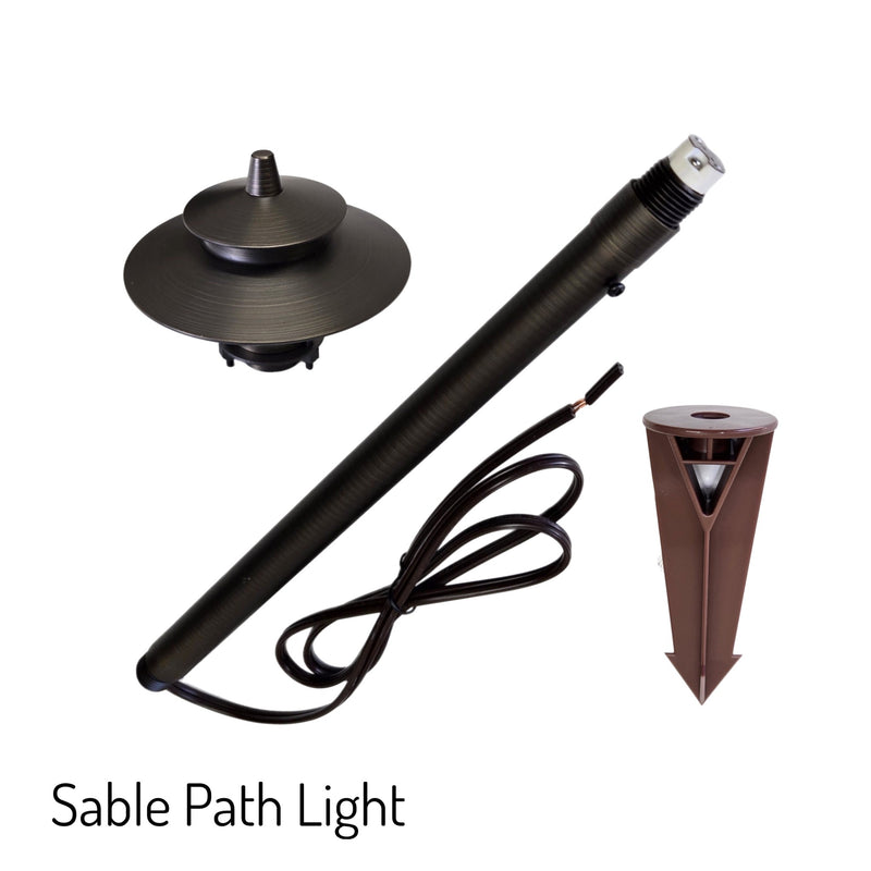 Sable Solid Cast Brass Adjustable Pathway Light Natural Bronze