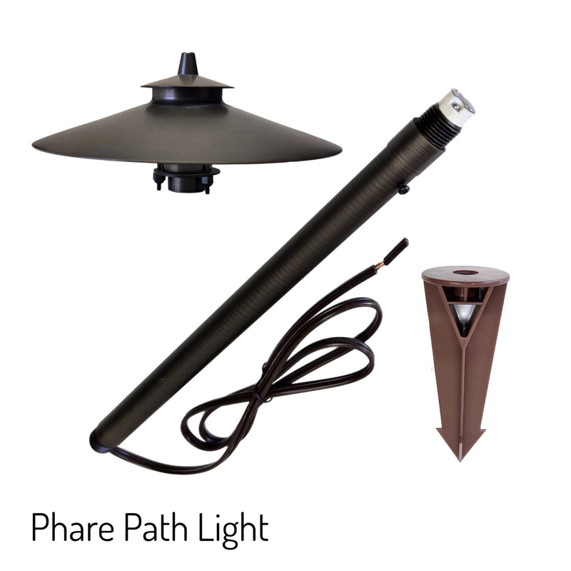 Phare  Solid Cast Brass Adjustable Pathway Light Natural Bronze