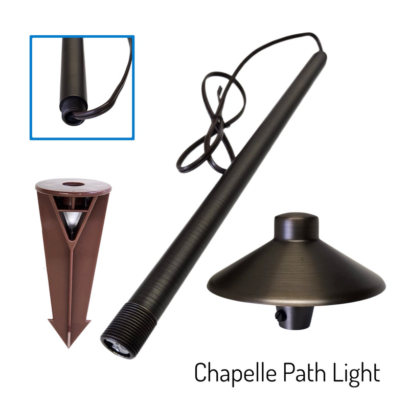 Chapelle Solid Cast Brass Pathway Light Natural Bronze