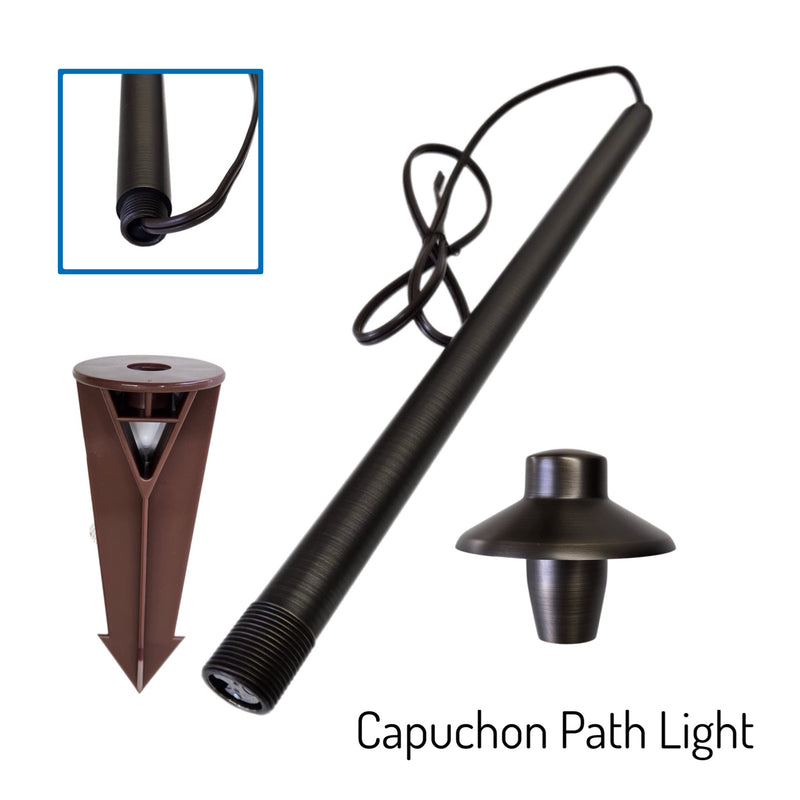 COMBO KIT II - Solid Cast Brass Outdoor Landscape Pathway & Spot Lighting