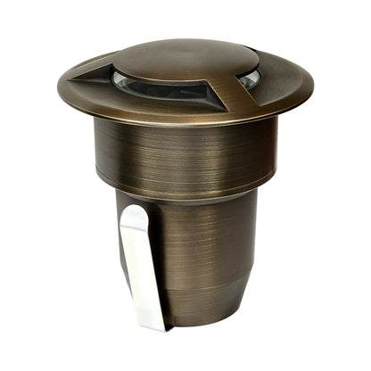 HD Bruler Cast Brass 3 Way Cover In-Ground Well Light 12V Outdoor Landscape Lighting by Lumiere Lighting