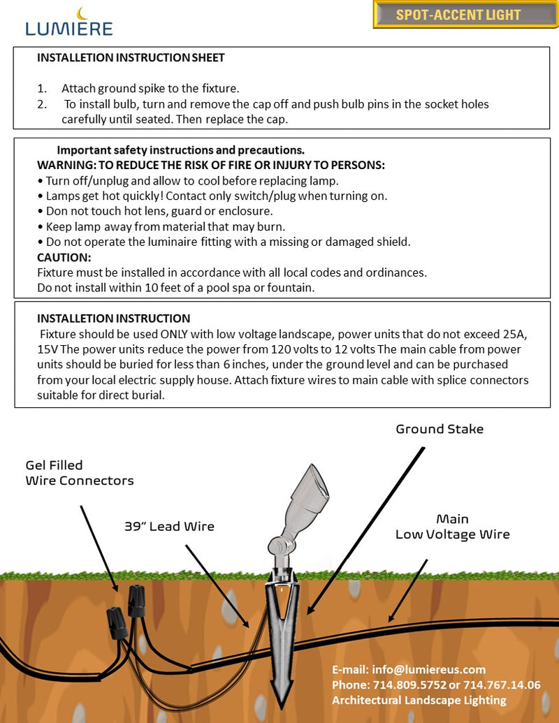 Poisson Solid Cast Brass Spot Light Natural Bronze