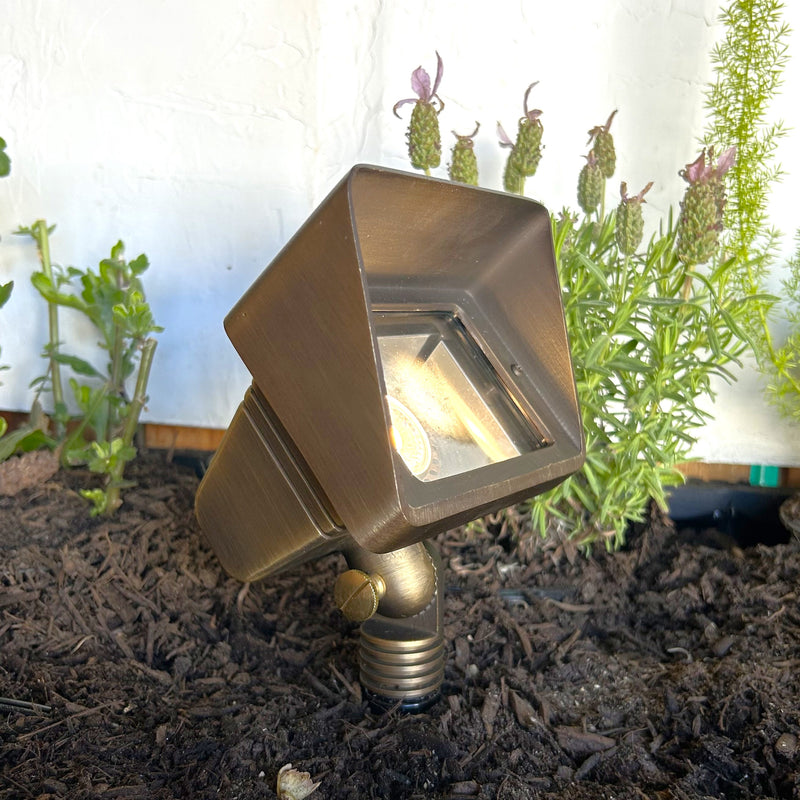 LaGarde Solid Cast Brass Flood Light Natural bronze