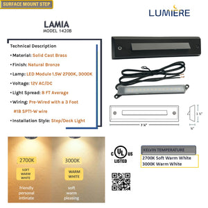 Lamia Cast Brass Step & Deck Light Gun Metal Black