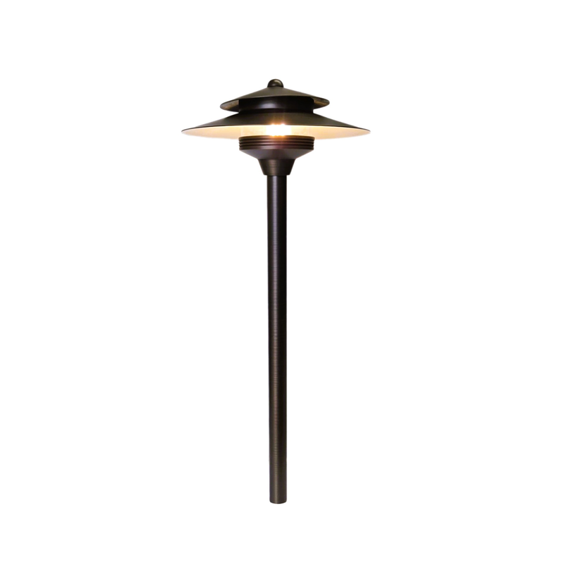 LeTemple Solid Cast Brass Natural Bronze Pathway Light