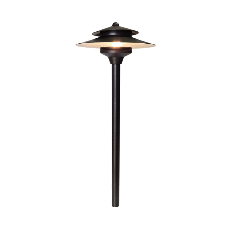 LeTemple Solid Cast Brass Natural Bronze Pathway Light