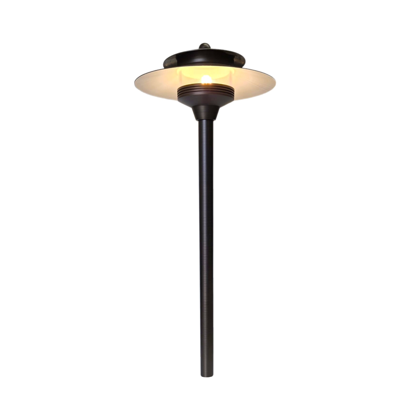 LeTemple Solid Cast Brass Natural Bronze Pathway Light