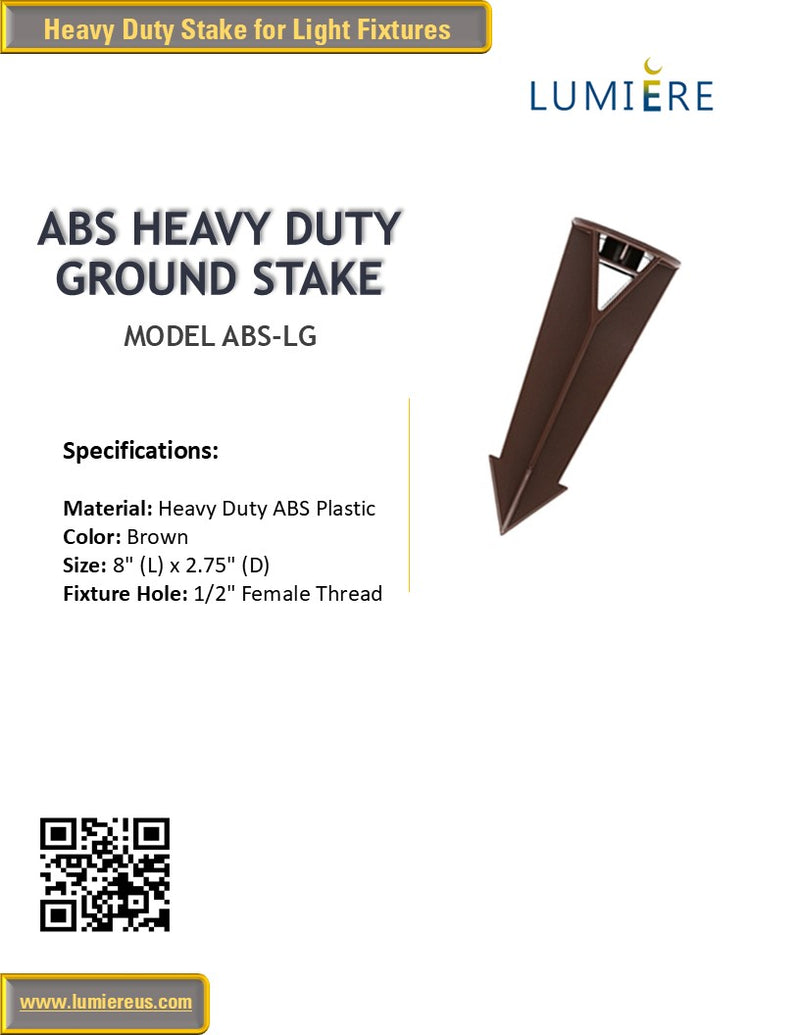 ABS Heavy Duty Plastic Spike 1/2" Thread for Outdoor Landscape Lighting Fixtures