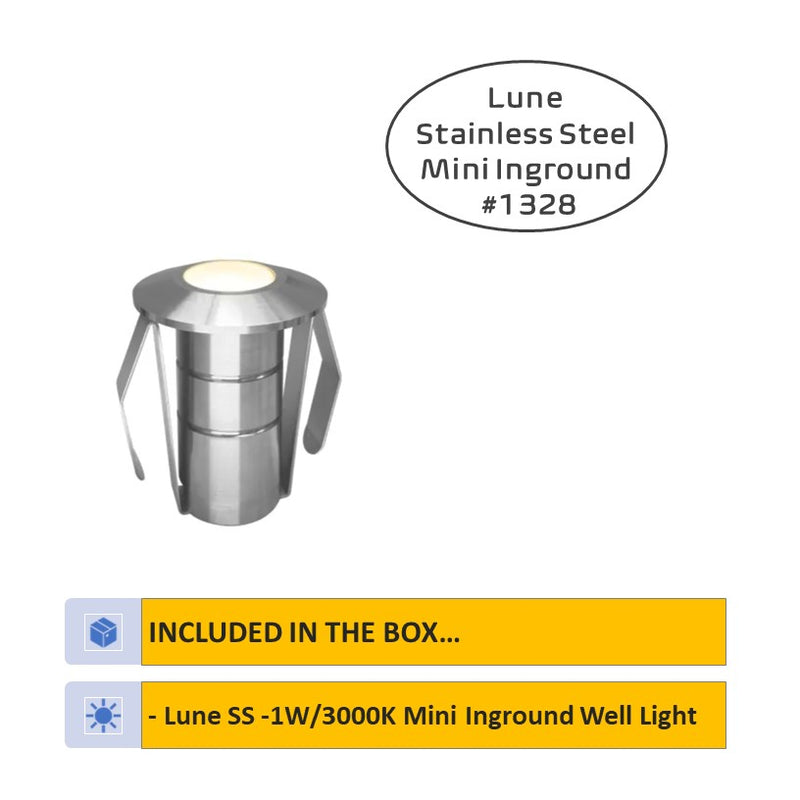 Lune Mini In-ground Stainless Steel 1" Width Light