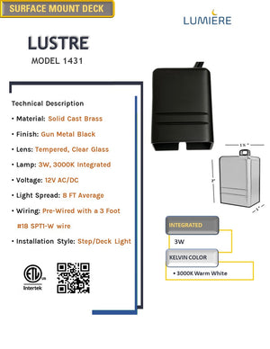 Lustre Solid Cast Brass Deck Step Light