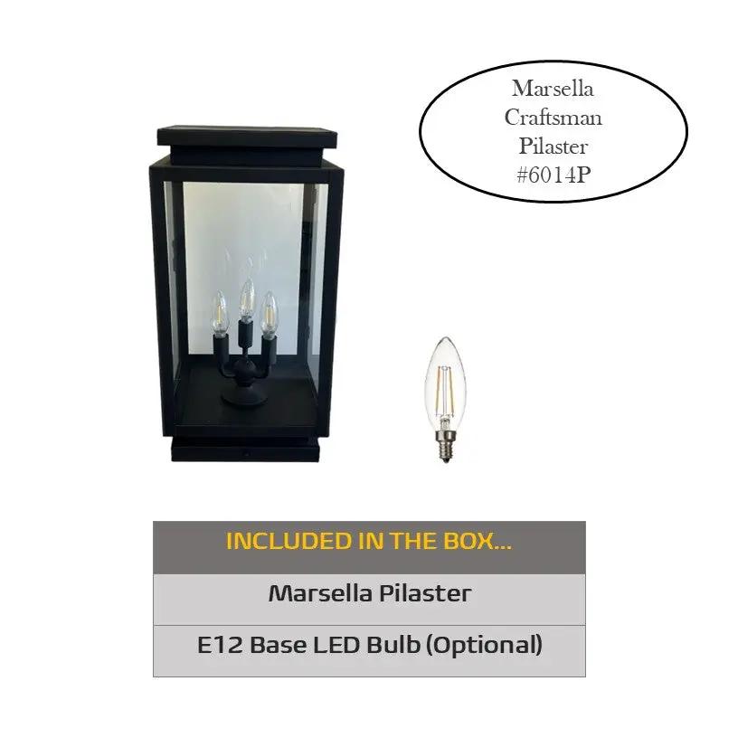 Marsella Solid Brass Contemporary Column Mount Pilaster Lantern Light