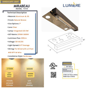 Mirabeau 7" Cast Aluminum Hardscape & Deck Light