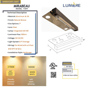 Mirabeau 7" Cast Aluminum Hardscape & Deck Light