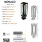 Monaco Solid Brass Craftsman Column Mount Pilaster Lantern Light