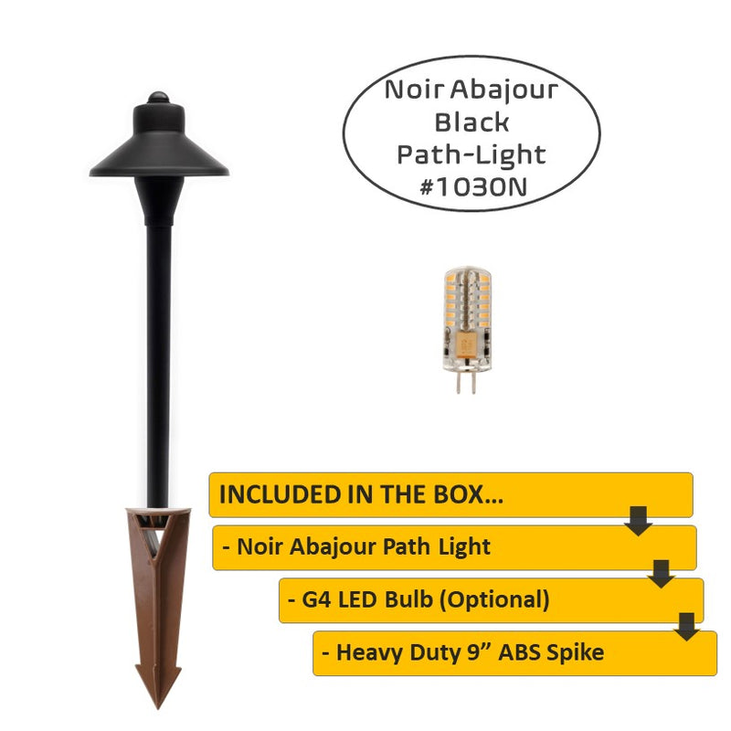 Noir Abajour Solid Brass Pathway Light Gun Metal Black