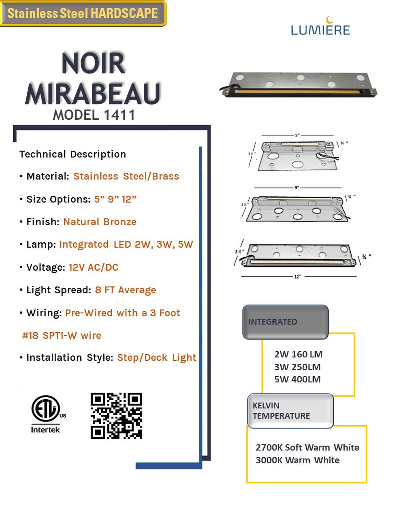 Mirabeau 5" Stainless Steel/Aluminum Step & Deck Light