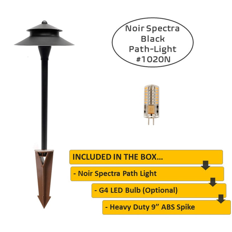 Noir Spectra Solid Brass  Two Tiered Pathway Light Gun Metal Black