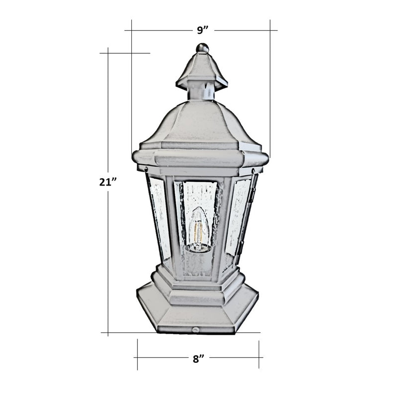 Normandie Solid Brass Craftsman Column Mount Pilaster Lantern Light