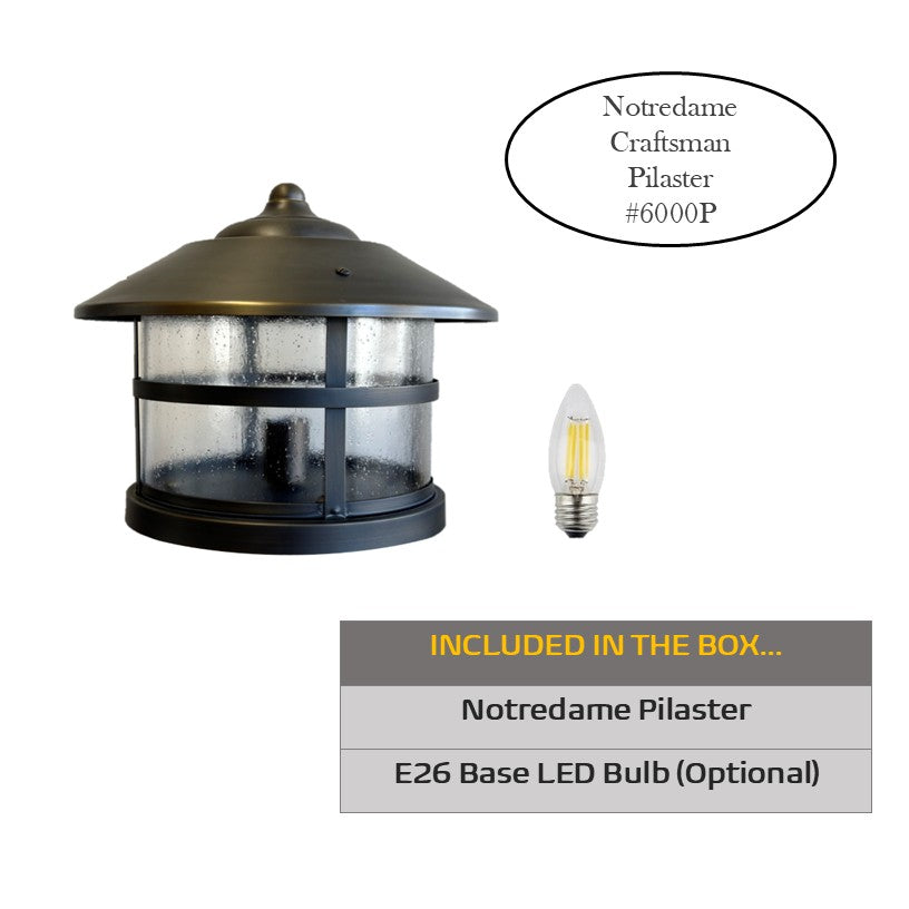 Notre Dame Solid Brass Craftsman Column Pilaster Lantern Light