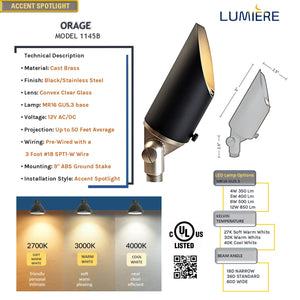 Orage HD Cast Brass Spotlight