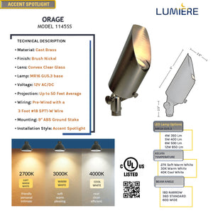 Orage Brush Nickel Spot Light
