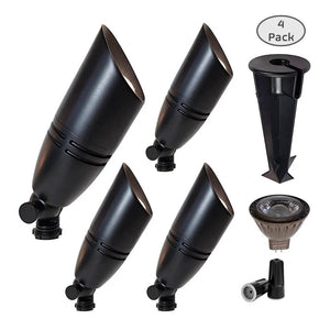 4 Pack Panora Cast Brass Spotlight for Outdoor Landscape Lighting by Lumiere Lighting