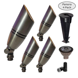 4 Pack Panora Cast Brass Spotlight for Outdoor Landscape Lighting by Lumiere Lighting