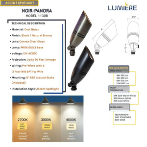 Panora Cast Brass Directional Spotlight For Outdoor Low Voltage Lighting by Lumiere Lighting
