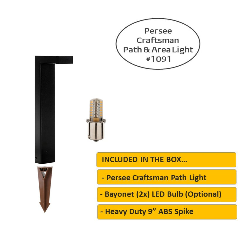 Persee Craftsman Solid Brass Contemporary Pathway Light