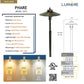 Phare  Solid Cast Brass Adjustable Pathway Light Natural Bronze