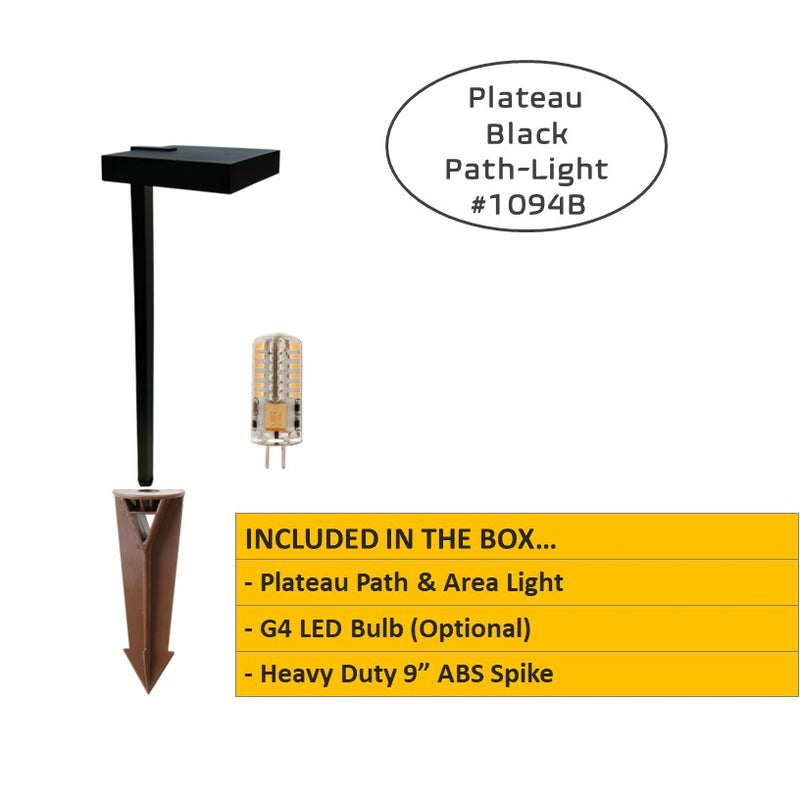 Plateau Black Solid Cast Brass Contemporary Path Light