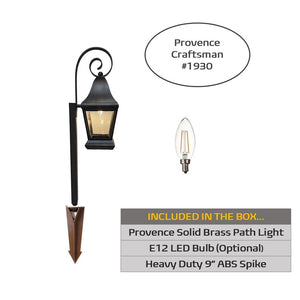 Provence Solid Brass Craftsman Decorative Pathway Light