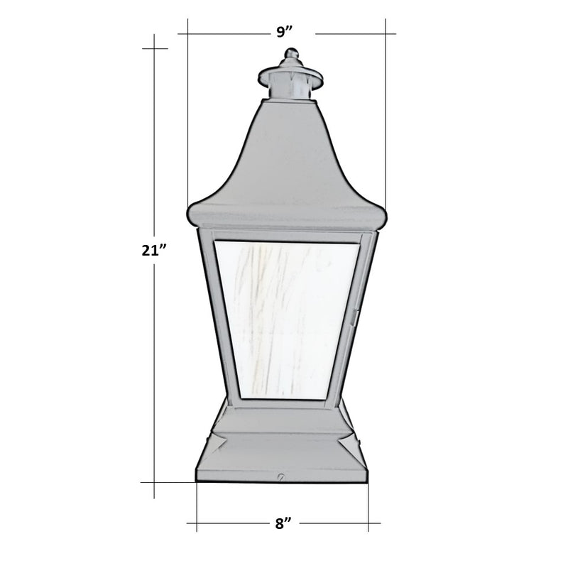 Provence Solid Brass Craftsman Column Pilaster Lantern Light