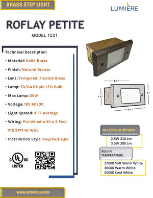 Roflay Petite Solid Brass Step Light