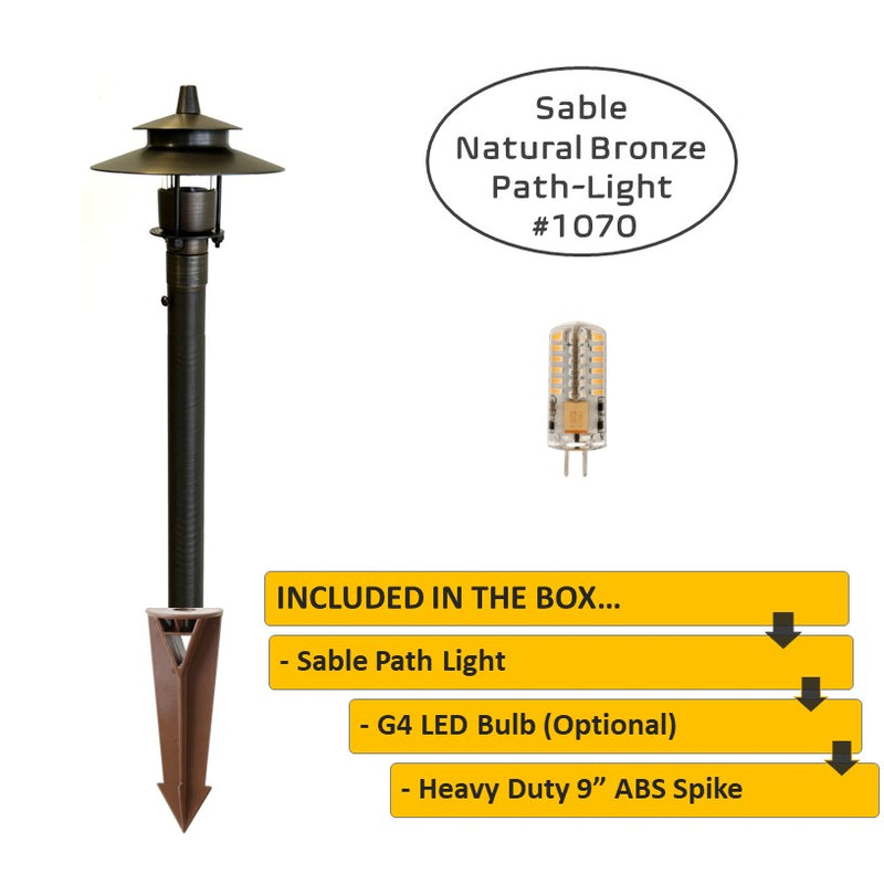 Sable - Outdoor Solid Cast Brass Adjustable Spread Path Light