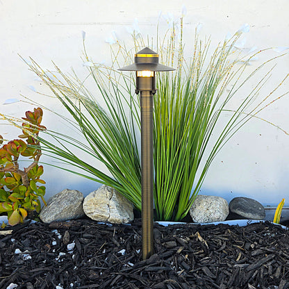 Sable Cast Brass Adjustable Path Light Outdoor Landscape Lighting by Lumiere Lighting