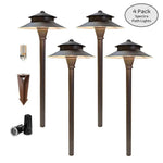 4 Pack Spectra Solid Brass Low Voltage Pathway Lights by Lumiere Lighting